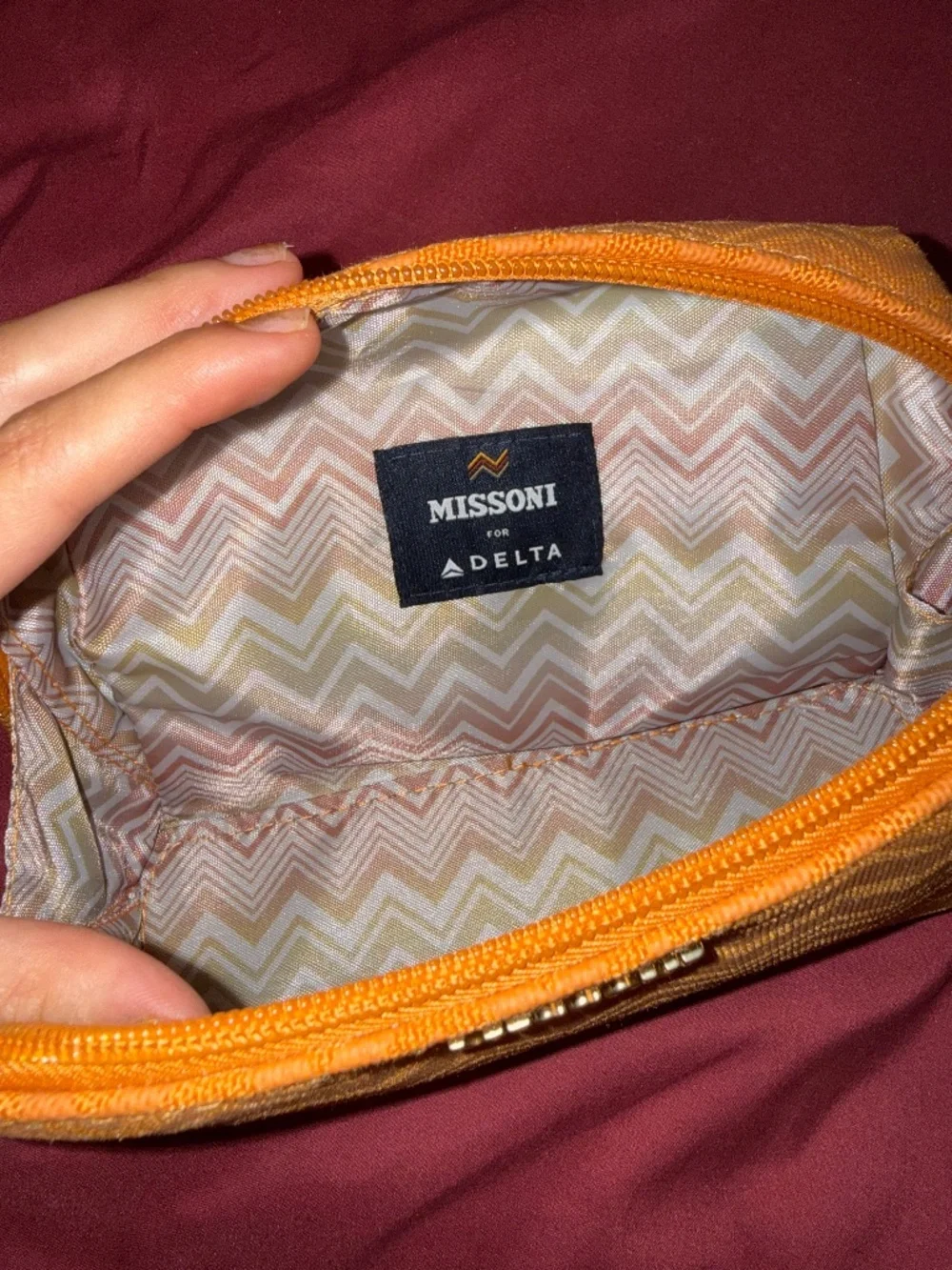 Missoni small patterned orange travel purse